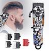 Retro Oil Head Electric Clipper Hair Salon Professional Trimming Tool Rechargeable Five Limit Combs