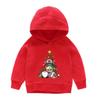 Children's Red Santa Claus Pattern Printed Hoodie Boys Girls Comfortable Outdoor Autumn and Winter Long Sleeve Pullover
