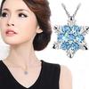Women's Fashion Dazzing Snowflake Blue Necklace Pendant MIT