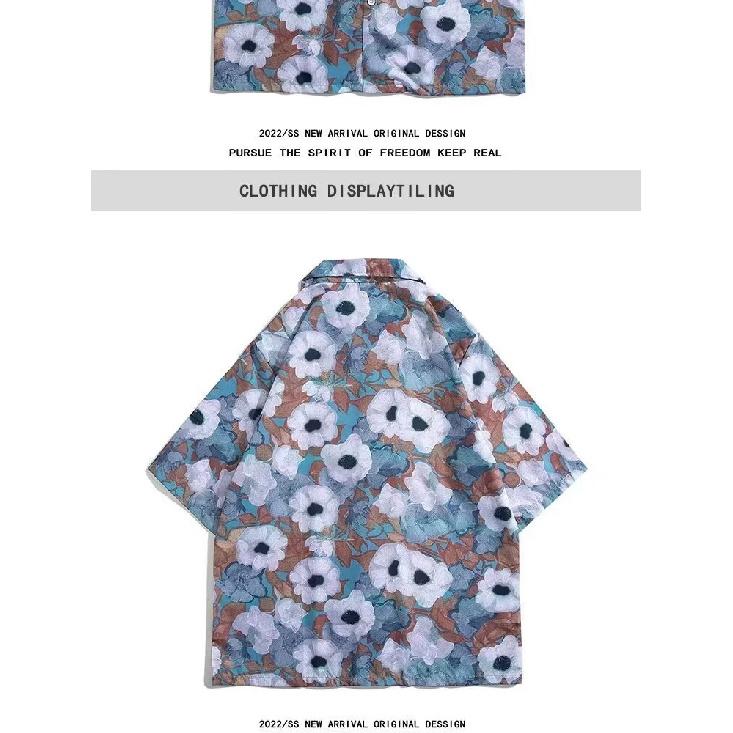 Мужская рубашка в стиле ретро, мужской летний наряд, студенческий свободный крой, нишевый дизайн, повседневный мужской топ, верхняя одежда, пляжный топ