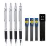 Metal Mechanical Pencil Set With Pencil Grip Leads Art Drawing Student Office Supplies 0.5/0.7/0.9/2.0mm Automatic Pencil