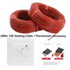 200m 12K Heating Cable And Thermostat Combined 33Ohm/m Carbon Fiber Floor Heating Wire With Manual Thermostat Kits