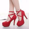 Fashion High Quality Waterproof Platform Women's Shoes Ankle Strap Super High Heels Sexy and Fashionable Thick Soled Shoes for Women