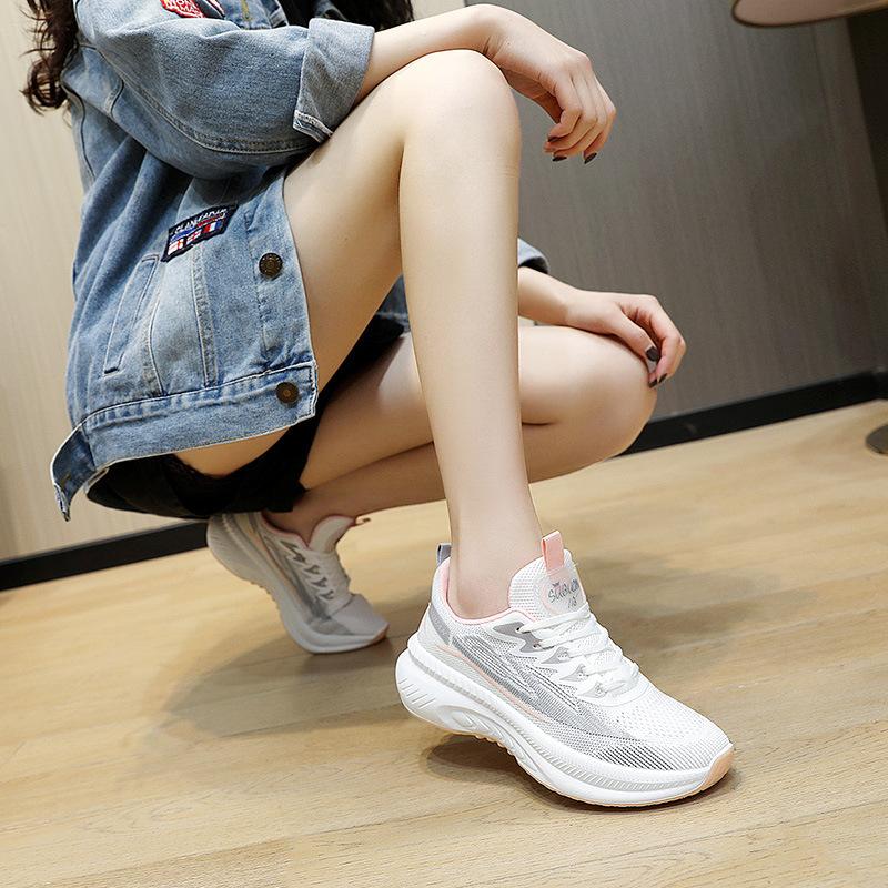 Women Casual Shoes Fashion Walking Mesh Flat Shoes Women Sneakers Gym Women Vulcanized Shoes White Black Tennis Female