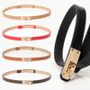 High-End Adjustable Women's Leather Skinny Belt for Dresses and Sweaters