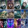 DIY Wolf 5D Diamond Painting Full Round Drill Mosaic Animal Diamond Embroidery Cross Stitch Kits Wall Art Home Decor Gift