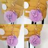 Adorable A-Z Letters Initial Keychain Sparkling Resin Alphabet Fluffy Hairball Pendant Backpack Decoration Accessories Gifts