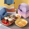 10PCS Multicolor Multifunctional Dish Plastic Snack Dish With Storage Box Fruit Plate  Home Kitchen