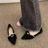Fashion Pointed Single Shoes Women's Black Shallow Mouth Flat Shoes 2024 New Spring and Autumn Temperament Soft Sole  Womens Shoes