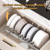 Expandable Pot Pan Organizer Rack Rustproof Corrosion Resistant U-Shaped Groove Design Easy Installation Kitchen Organizer Stand