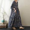 Cotton Linen Plus Size Vintage Clothing Women Casual Loose Long Autumn Dress