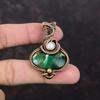 Cuprite Chrysocolla Pendant Gemstone Pendant Copper Wire Wrapped Pendant Handmade Pendant Rainbow Moonstone Pendant Copper Jewelry For Gift