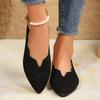 Fashion Ladies Shoes 2024 Plus Size Knitted Women's Flats Elegant Daily Flats Women Pointed Toe Slip On Soft Bottom Outdoor Shoes Women