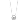 [R3573] - Silver Necklace 'Sissi' Silver White (rhodium) - 12x12mm