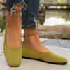 Women's Pointed Toe Flat Shoes Solid Color Knitted Slip On Shoes Casual Breathable Ballet Flats Women Flat Shoes Loafers Women