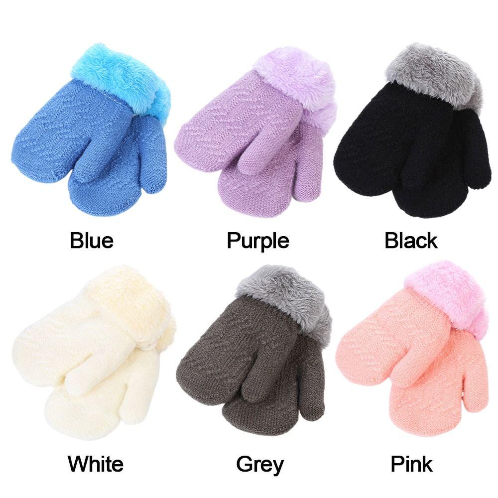 Thick Kids Gloves Plus Velvet Baby Gloves Keep Finger Warm Warm Mittens  Baby Kids
