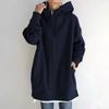 Fleece Hoodie Women Women Sweatshirt Fashion Loose Solid Color Streetwear Pocket Zipper Drawstring Long Fleece Open Coat Women