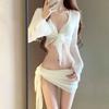 Women's White Sexy Bikini Set: 2024 Four-Piece High-End Swimsuit for Sanya Resort and Hot Springs