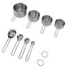 8Pcs Stainless Steel Measuring Cups and Spoons with Handles Stackable Kitchen Cooking Baking Measuring Cup Tools