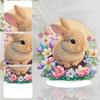 Acrylic Easter Bunny Table Top Diamond Painting Ornament Kits Animal 5D DIY Diamond Art Tabletop Decorations for Adults Beginner