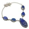 Lapis Lazuli Gemstone 925 Sterling Silver Jewelry Necklace 18"