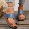 European and American Style Toe Casual Large Size Shoes Women Wear Slope Heel Flat Bottom Beach Cool Slippers Women Spot