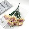7 Heads Artificial Dahlia Flowers Bouquet Fake Silk Wedding Centerpiece for Table Decor Home Office Party Decoration Faux Flower