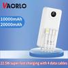 VAORLO 22.5W Super Fast Charging Power Bank PD QC 3.0 20000mAh with 4 Data Cables Charger Powerbank For Samsung iPhone