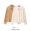 Araltay New Arrival Fashion Style Women's Clothing Fashion All-Match Minimalist Bow Collar Chiffon Tops 1304752