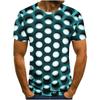 Summer Round Neck Visual Illusion Funny Honeycomb Pattern 3D Print Top Fashionable Casual Short Sleeved Men's T-shirts