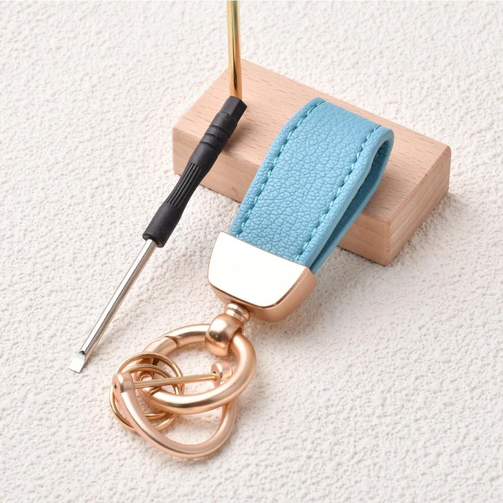 Cute Small Keychains for Women Rose Golden Metal Ring Clasp Keychain with Mini Screwdriver Bag Decoration Pendant