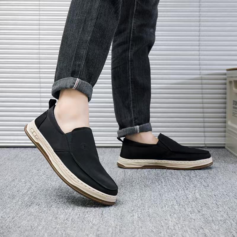 Men's Shoes, Four Seasons Old Beijing Cloth Shoes Lightweight Sports and Casual Shoes One Foot Lazy Shoes Men's Casual Shoes