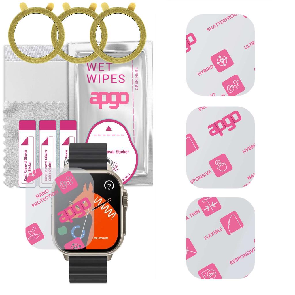 3x Apgo Ultra-Clear Hybrid Protective Glass Compatible with Rubicon RNCF17, Flexible Nano Glass, Great Replacement for Tempered Glass, Scratch-resista