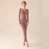 2 Pcs/Set Winter Unisex Thermal Underwear Set Round Neck Seamless Long Sleeve