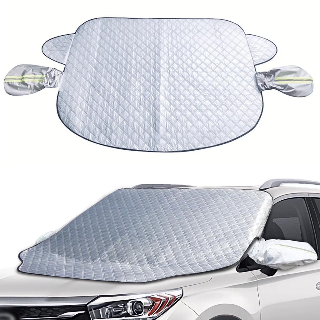 Car Windshield Cover, Snow Cover With Side Mirrors Cover, Windshield Shade With Magnetic Edges For Car SUV CRV Trucks
