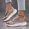 Fashion Women Shoes Bling Silver Shoes Shining Sneakers Trend Casual Breathable Sneakers