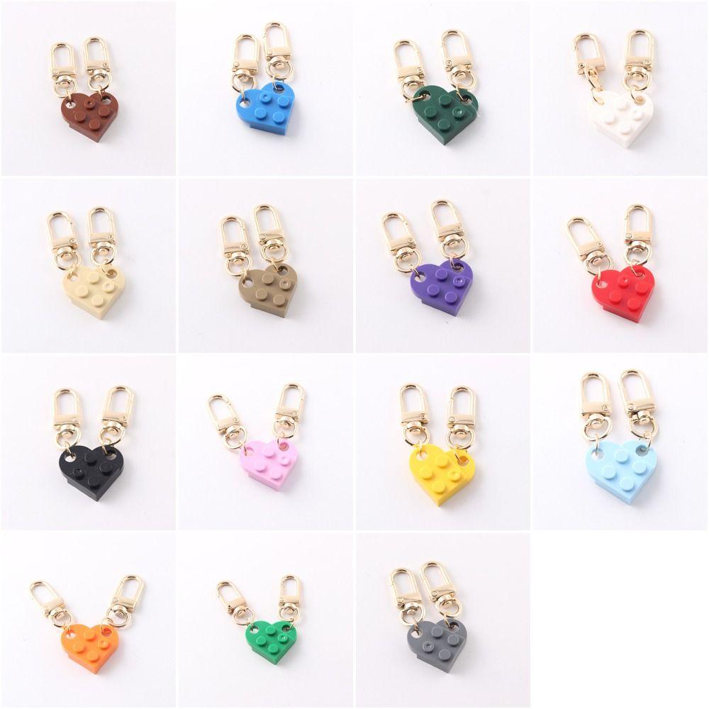 Accessories Separable Building Block Key Buckle Heart Key Ring Key Chain Love Heart Brick Keychain