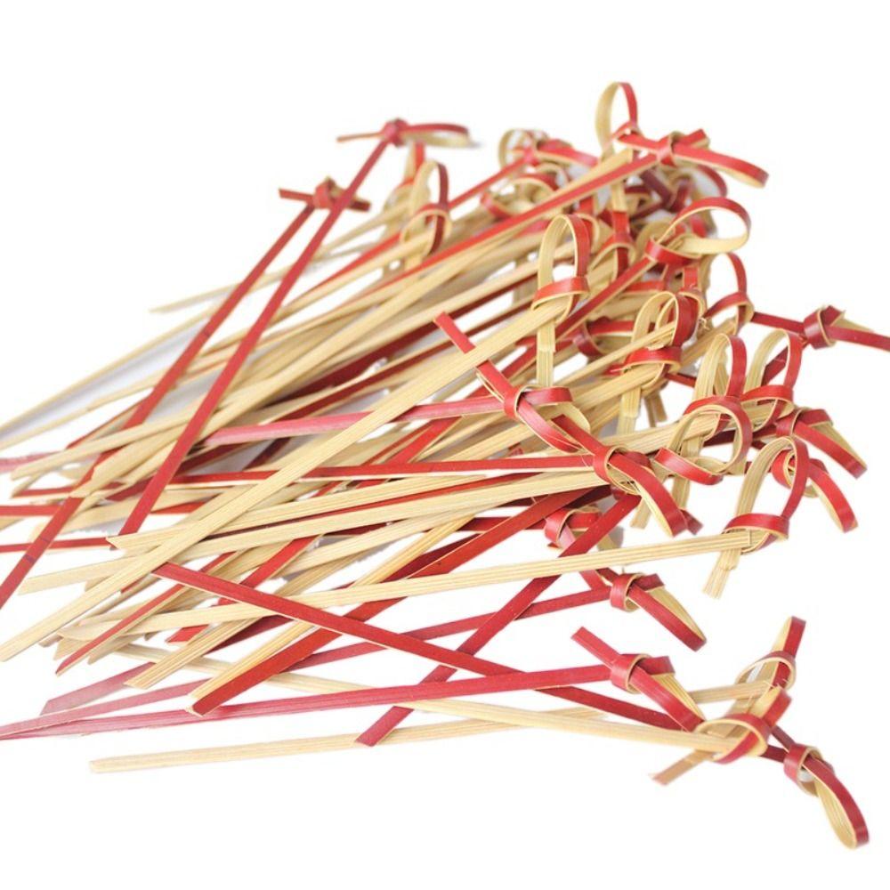 100pcs Bar Tool Bamboo Knot Disposable Bamboo Knot Skewers Household Fruit Forks