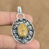 Gift For Her 925 Sterling Silver Natural Fossil Coral Gemstone Jewelry Pendant
