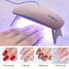 6LED Mini Nail Dryer - UV/LED Nail Lamp for Gel Varnish Curing - Micro USB Powered Nail Art Equipment for Manicuring and Nail Care