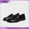 Black Loafers Women's Fashion British Style Small Leather Shoes Soft Leather Platform Shoes Single Shoes 2025 Spring Women's Shoes