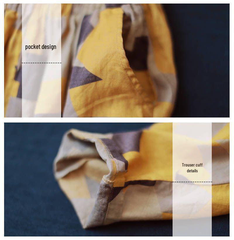 2023 Women's Cotton Linen Slimming Printed Harem Pants - Versatile, High-Quality Cropped Design