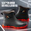 New Rain Shoes Men's Waterproof and Non-slip Kitchen Work Rubber Shoes Wear-resistant Soft-soled Fishing Rain Boots High-end Men's Water Shoes