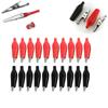 Crocodile Alligator Clips Equipment Tools 20pcs Black/Red Soft Coating