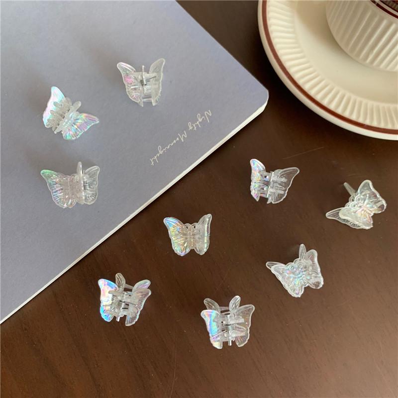 10pcs Small Butterfly Hair Clips Transparent Butterfly Summer Colorful Headwear Girl's Hair Accessories