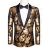 Mens Floral Tuxedo Dinner Jacket Regular Fit Shawl Lapel Paisley Prom Party Suit
