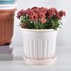 Yousheng Large Flower Pot with Saucer Solid Color Planter with Drainage Hole Garden Rose Flowerpot for Indoor Outdoor Orchids Succulents Herbs