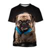 Cute Animal Pet Dog Tshirt For Men 3D Printed Funny Pug Graphic Tees Top Plus Size Short Sleeve T-shirt Homme Streetwear