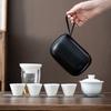 Travel Tea Set Suet Jade White Porcelain Kung Fu Tea Set Small Set Outdoor Portable