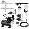 SAGUD Airbrush Kit (Compressor Included, 3 Airbrushes: 0.2mm, 0.3mm, 0.8mm) and Airbrush Accessory Cleaning Kit